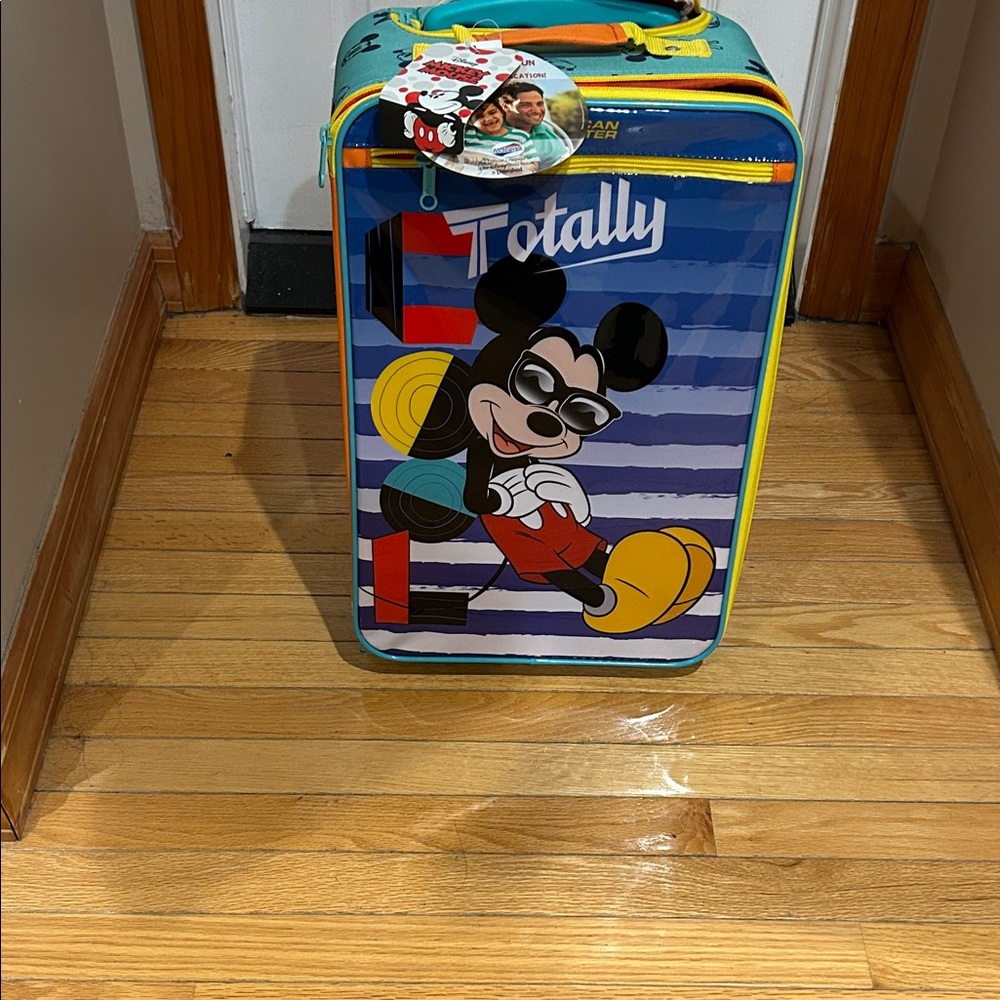 NWT Disney Mickey Mouse Kids Luggage - Blue, Yellow, and Red